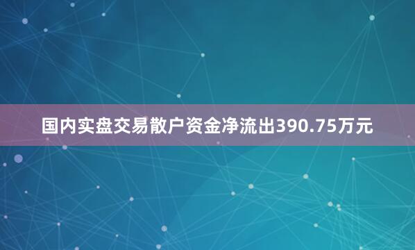 国内实盘交易散户资金净流出390.75万元