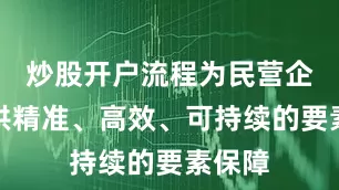 炒股开户流程为民营企业提供精准、高效、可持续的要素保障